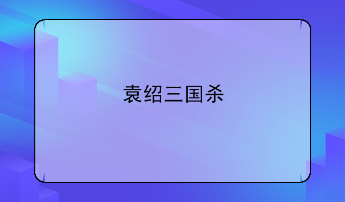 袁绍三国杀